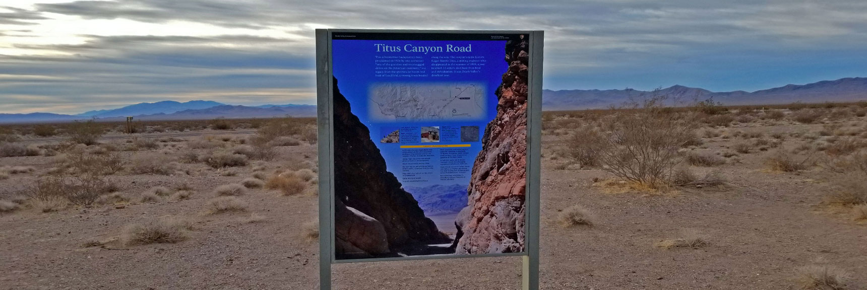 Interpretive Sign Near Titus Canyon Road Upper Entrance | Titus Canyon Grand Loop by Mountain Bike | Death Valley National Park, California
