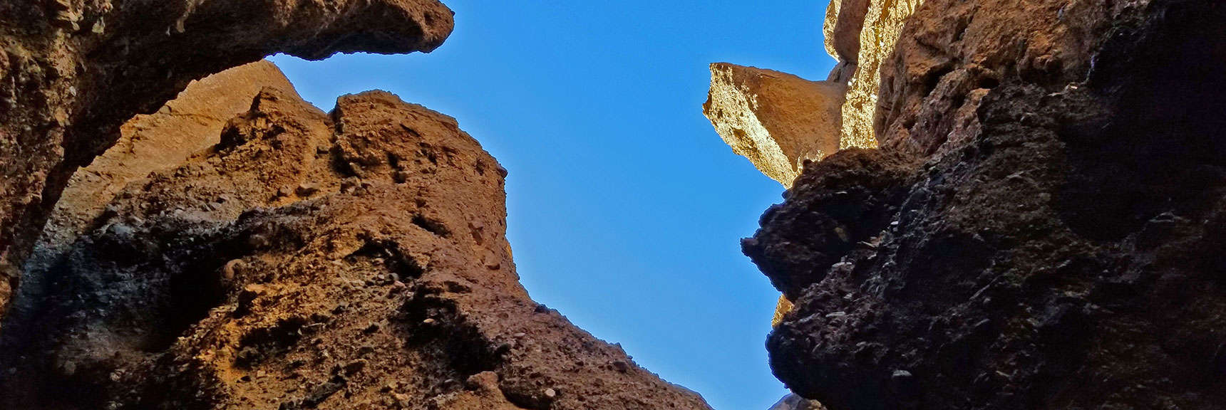 View Upward to the First Slot's Rim and Blue Sky | Sidewinder Canyon | Death Valley National Park, California