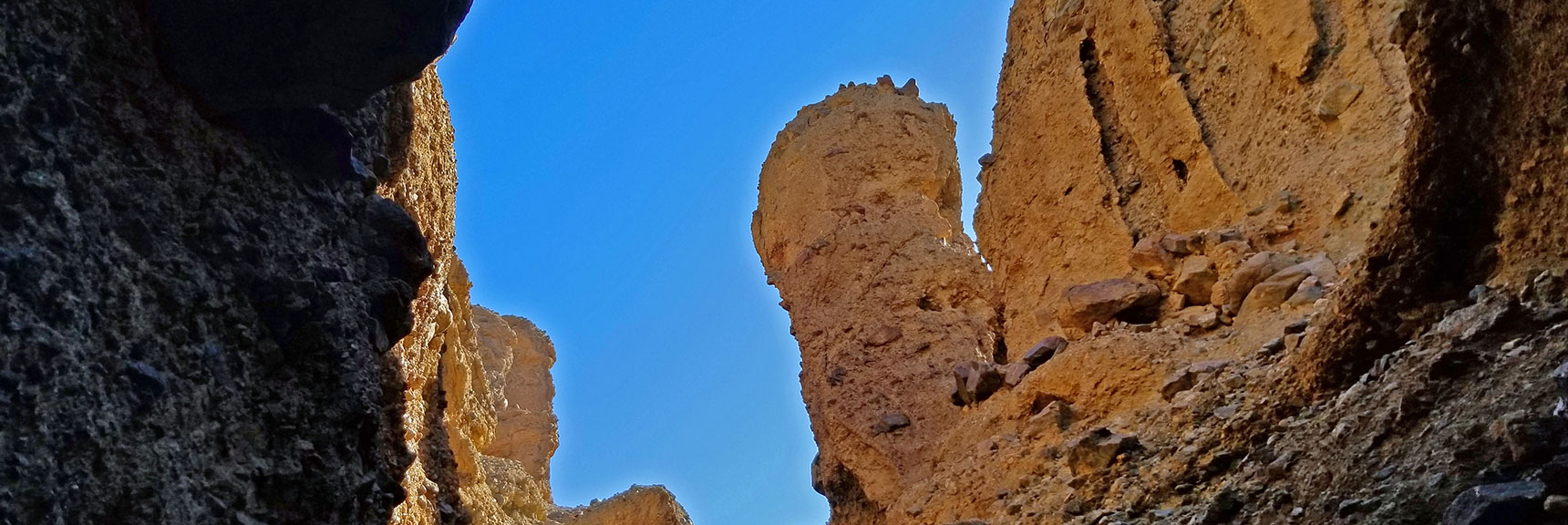 Rim of Second Slot Marked by Artistic Pillars | Sidewinder Canyon | Death Valley National Park, California