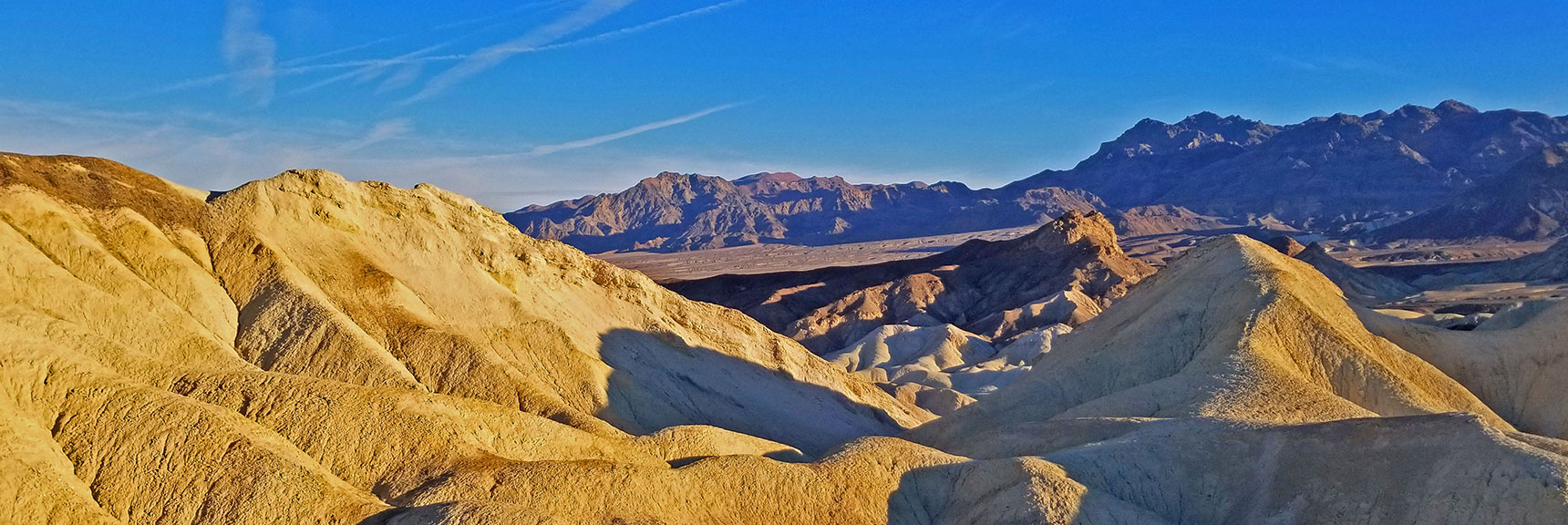 Canyon's Golden Hills to Backdrop of Funeral Mountains. | Twenty Mule Team Canyon | Death Valley National Park, California