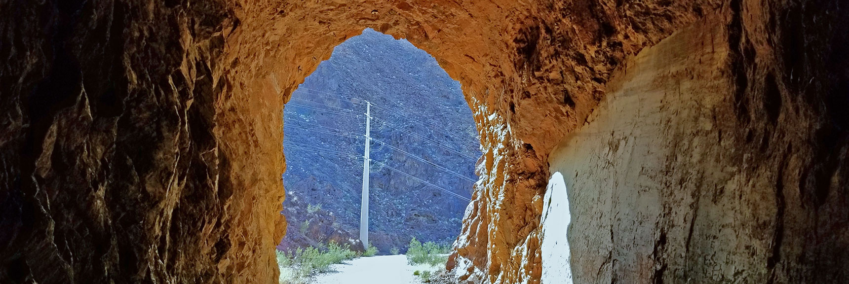 View of the Carved Rock Inside a Railroad Tunnel | Historic Railroad Trail | Lake Mead National Recreation Area, Nevada