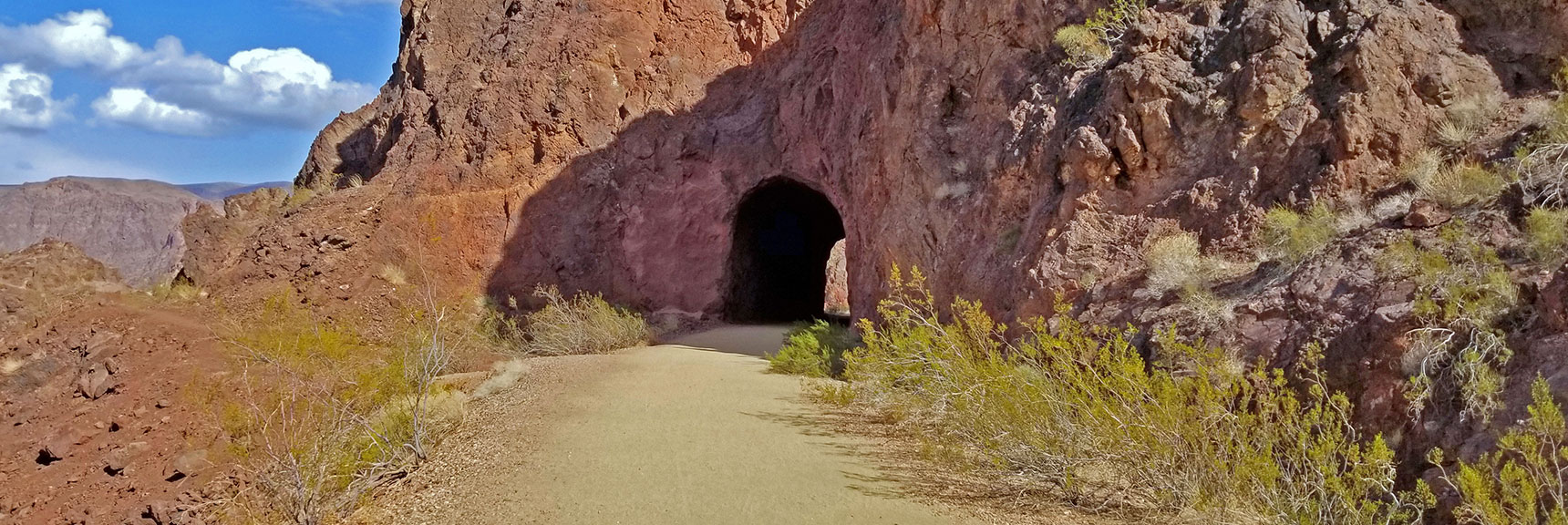 Approaching Tunnel #4, Rounding a Curve Along the Lake | Historic Railroad Trail | Lake Mead National Recreation Area, Nevada