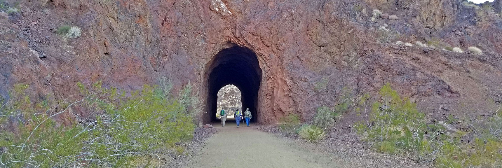 Hikers Entering Tunnel #4 | Historic Railroad Trail | Lake Mead National Recreation Area, Nevada