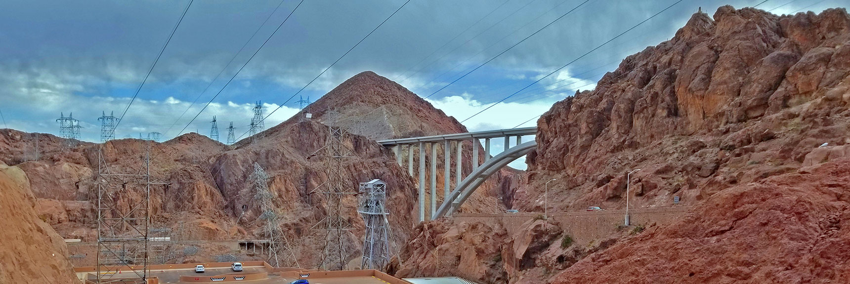 Memorial Highway Bridge from Hoover Dam Parking Area | Historic Railroad Trail | Lake Mead National Recreation Area, Nevada
