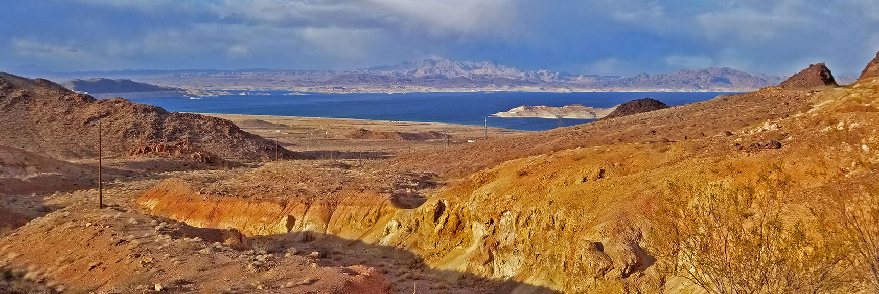 Nearing Trailhead Parking, Late Afternoon View Across Lake Mead | Historic Railroad Trail | Lake Mead National Recreation Area, Nevada