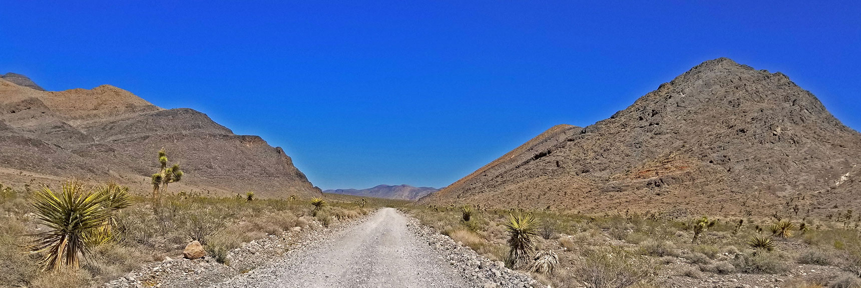 Approaching Yucca Gap on Mormon Well Road. Sheep Range (Left), Fossil Ridge (Right) | Fossil Ridge End to End | Sheep Range | Desert National Wildlife Refuge, Nevada