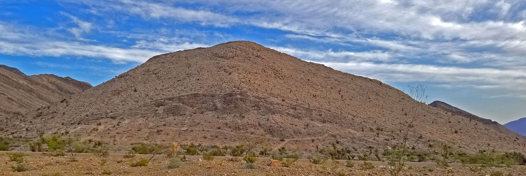Entrance to Vast Unmarked Trail System at Base of Hill | Little Red Rock Las Vegas, Nevada, Near La Madre Mountains Wilderness