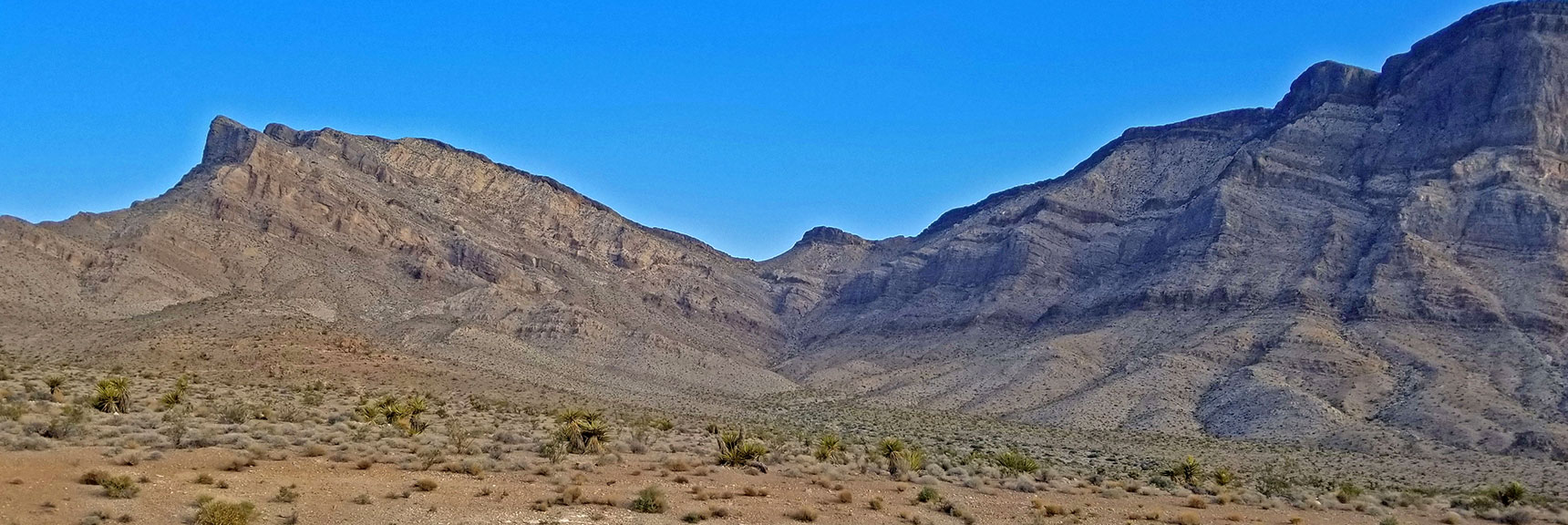 Saddle Gap in Ridge to the East Promises to Lead to Ridge Summit | Little Red Rock Las Vegas, Nevada, Near La Madre Mountains Wilderness