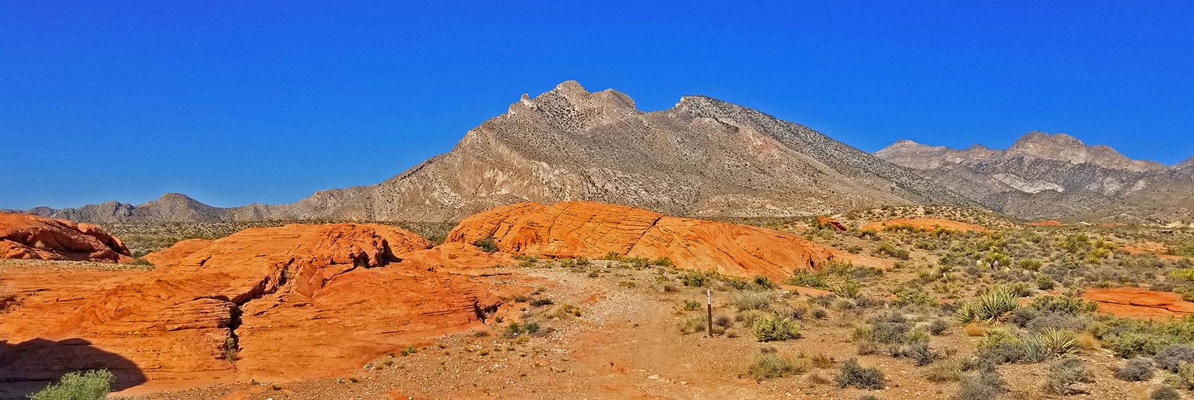 Continuing Toward the Base of Damsel Peak (Center) | Little Red Rock Las Vegas, Nevada, Near La Madre Mountains Wilderness