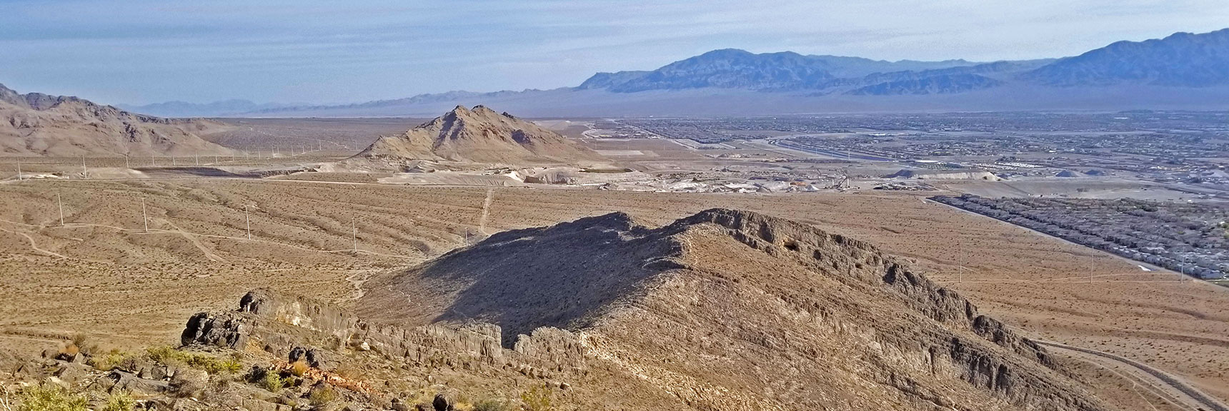 View North Down Cheyenne Mt Summit Ridge To Sheep Range and Fossil Ridge | Cheyenne Mountain | Las Vegas, Nevada