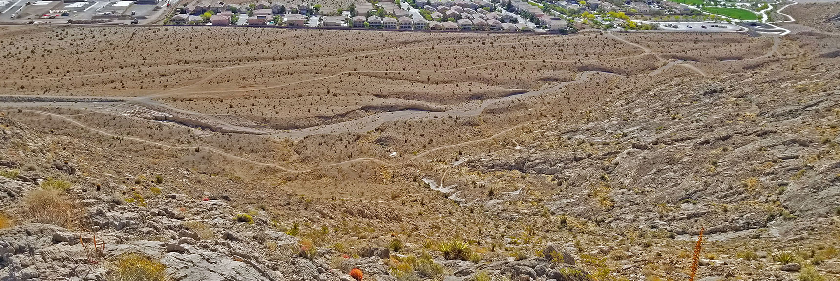 Descending Toward Trigono Park from Cheyenne Mt. Summit Ridge | Cheyenne Mountain | Las Vegas, Nevada