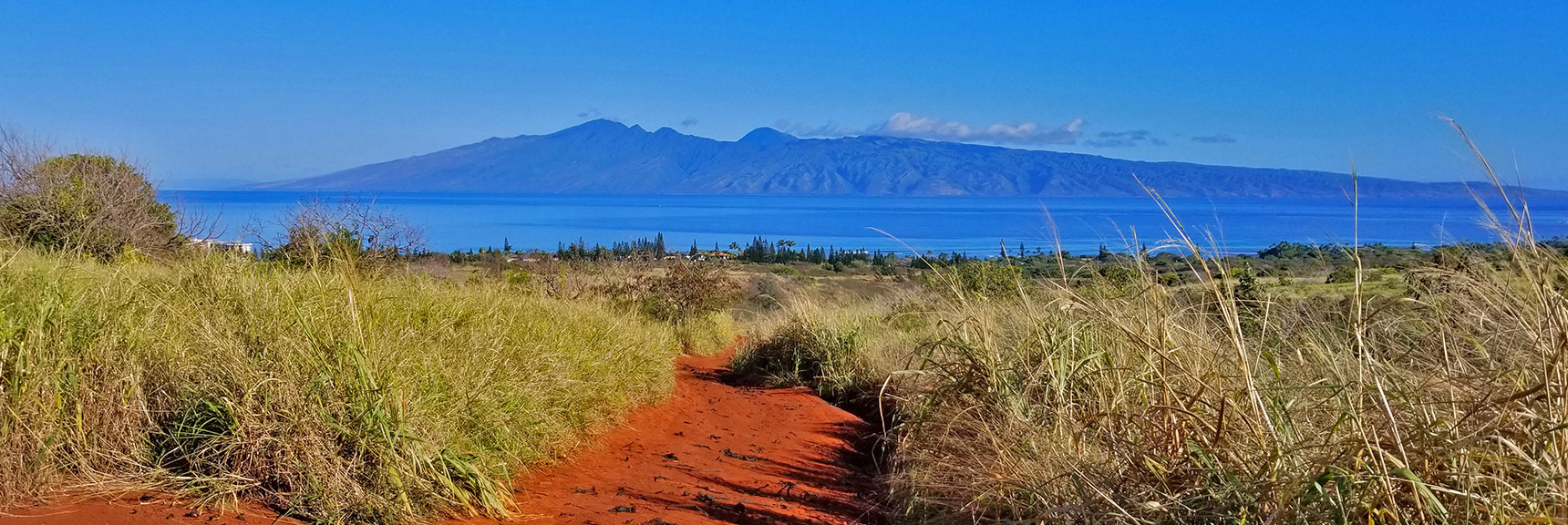Ocean and Island of Moloka'i Viewed from Hills Above Kahana | Hidden Hills and Jungle Above Kahana in West Maui, Hawaii
