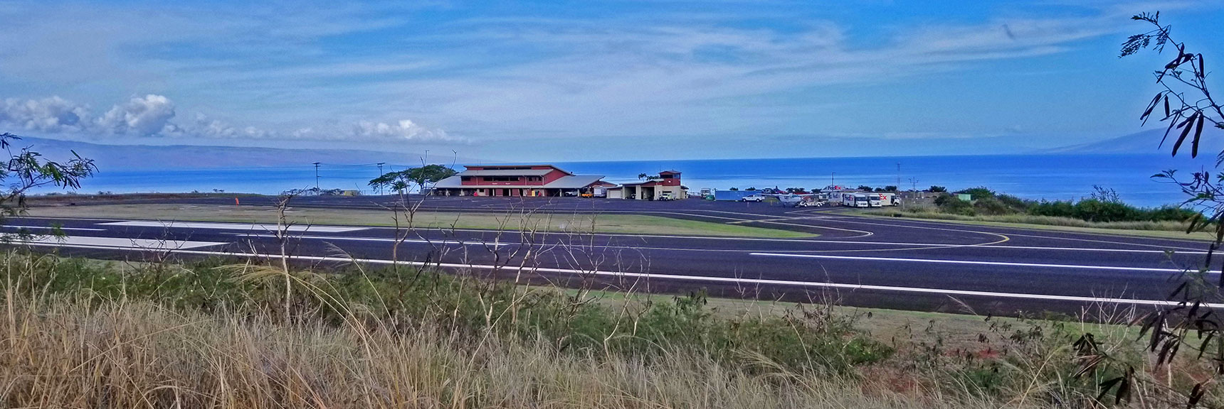 Kapalua Maui Airport Terminal and Runway | Hidden Hills and Jungle Above Kahana in West Maui, Hawaii