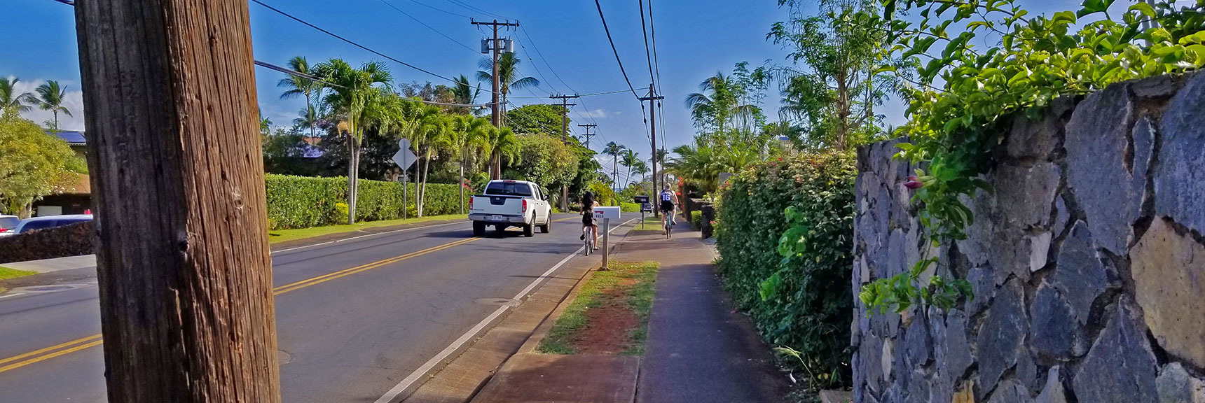 Right Turn on Honoapiilani Road, Back to Starting Point in Kahana. About 3 Miles Total. | Hidden Hills and Jungle Above Kahana in West Maui, Hawaii