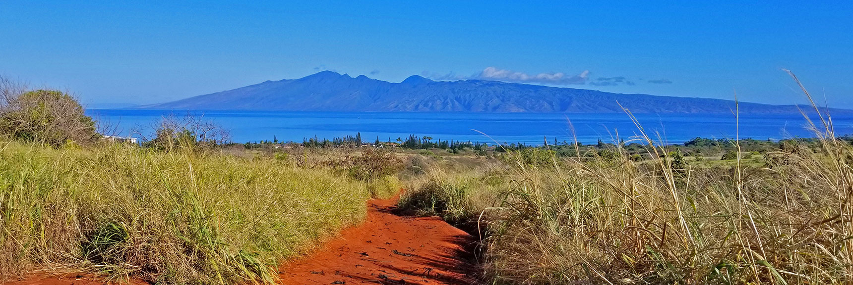 Higher View of Moloka'i Island from Road System | Hidden Hills and Jungle Above Kahana in West Maui, Hawaii