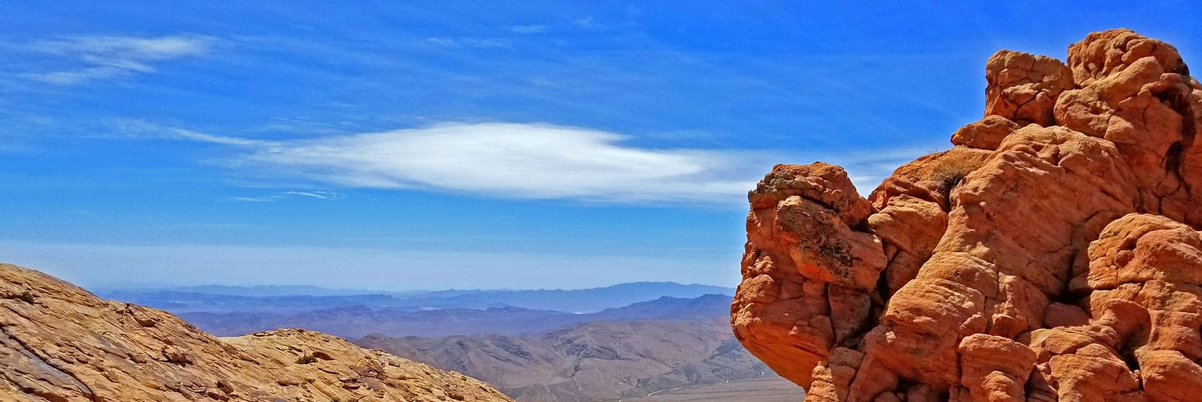 View South from Quiet Rest Spot Shielded by Beautiful Rock Formation | Windy Peak | Rainbow Mountain Wilderness, Nevada