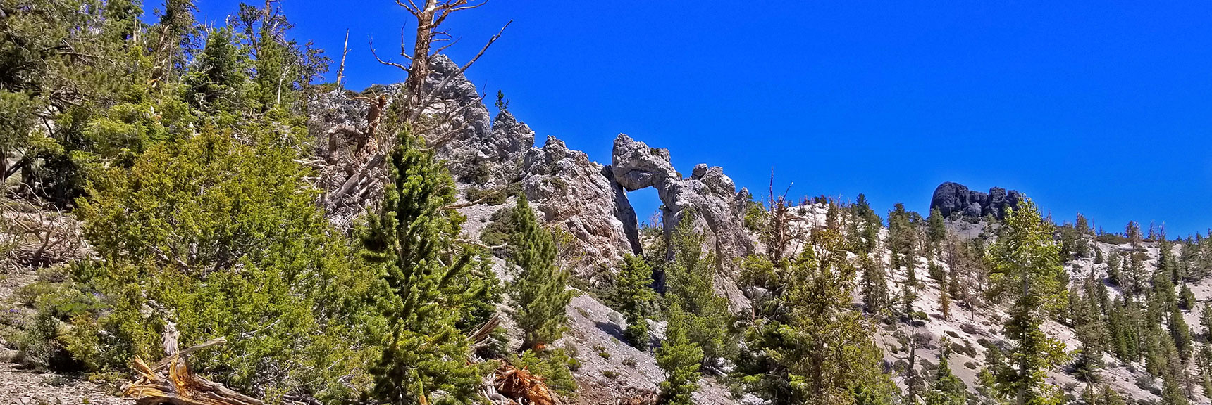 Black Rock Sister Appears and Spectacular Stone Arch to the Left | Black Rock Sister | Mt Charleston Wilderness | Lee Canyon | Spring Mountains, Nevada