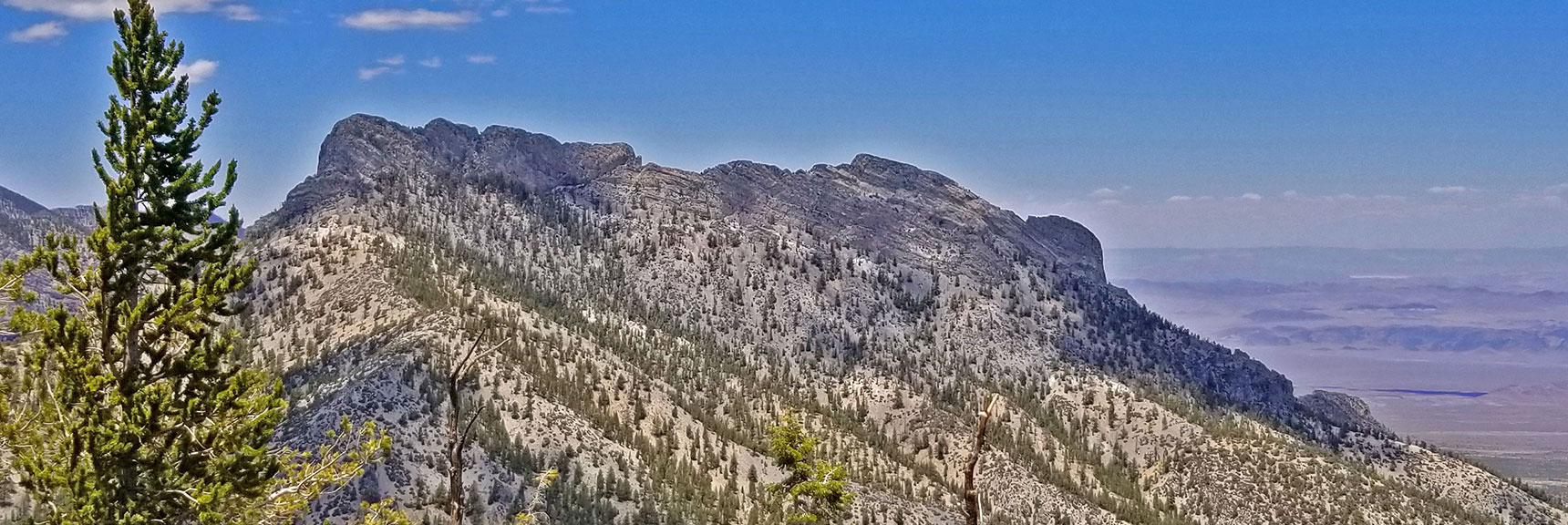 Closer View of Macks Peak. Approach Ridge to Right. True Summit on Left. | Black Rock Sister | Mt Charleston Wilderness | Lee Canyon | Spring Mountains, Nevada
