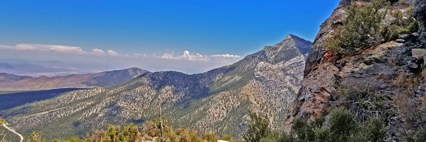 Angel Peak and Portion of Mummy's Head from NE Edge of Black Rock Sister | Black Rock Sister | Mt Charleston Wilderness | Lee Canyon | Spring Mountains, Nevada