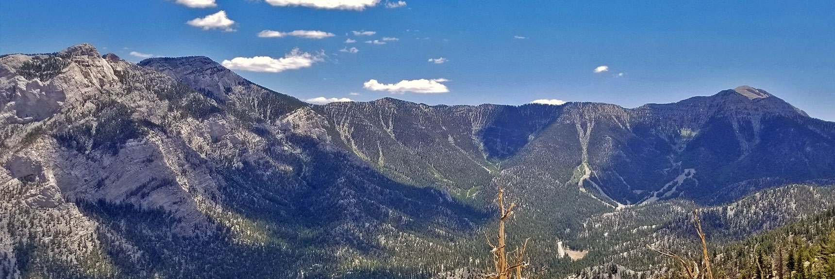 Large View of Lee Canyon East Ridge. Watch for Approach Ridges and Washes | Lee Canyon to Kyle Canyon | Potential Routes | Mt Charleston Wilderness | Spring Mountains, Nevada