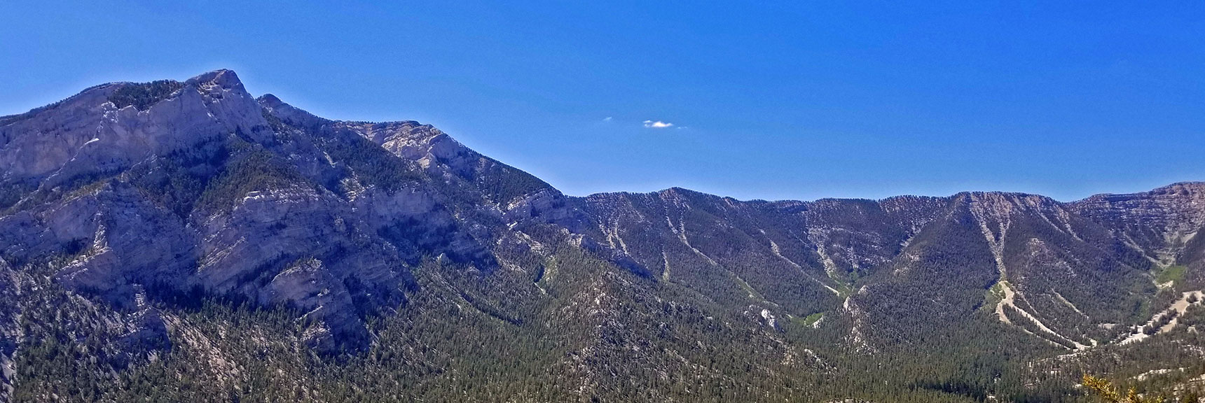 Foxtail Canyon Approach. Turn Left at Kyle Canyon Rim to Ascend Mummy Mountain | Lee Canyon to Kyle Canyon | Potential Routes | Mt Charleston Wilderness | Spring Mountains, Nevada
