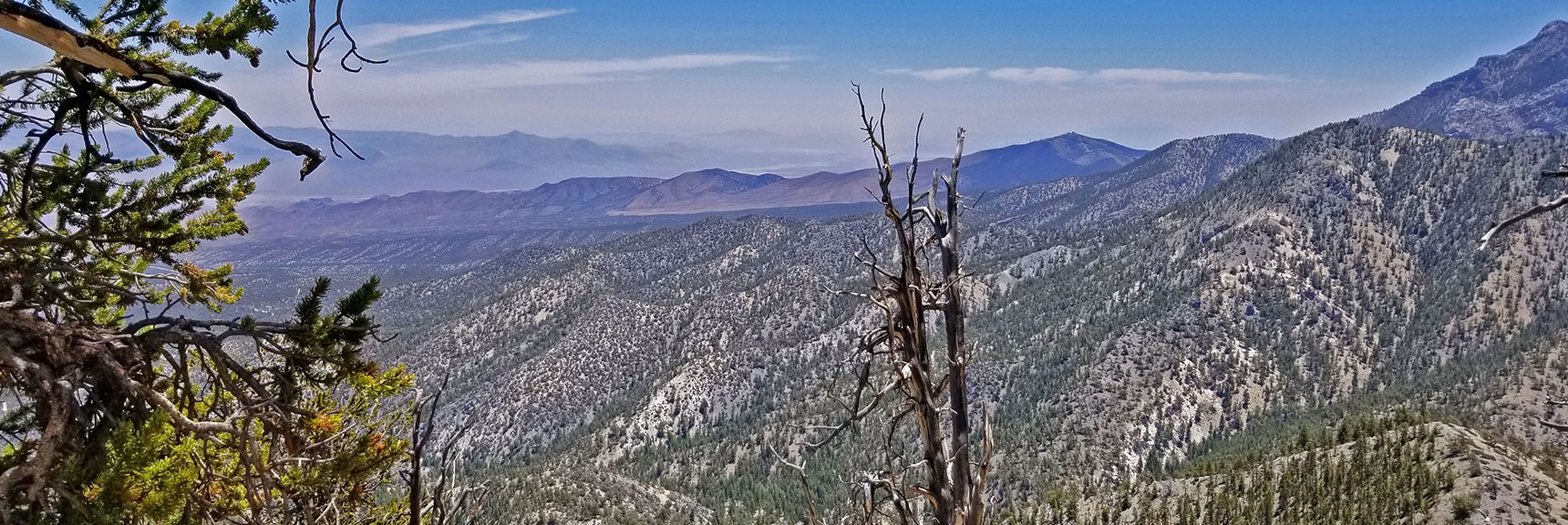 Angel Peak, Gass Peak and Northern Las Vegas Valley from Near Summit Final Approach | Macks Peak | Mt Charleston Wilderness | Spring Mountains, Nevada