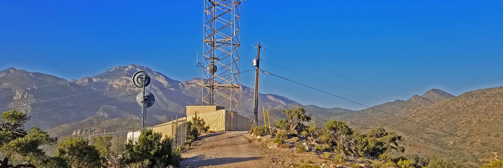 Trail Starts Behind Communications Tower Just North of Mountain Springs Trailhead | Rainbow Mountains Upper Crest Ridge, Nevada