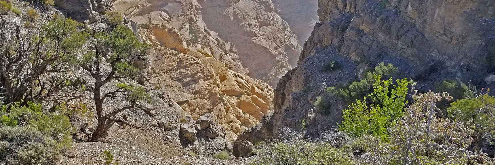 View Down Into Black Velvet Canyon Between Black Velvet Peak and Hidden Peak | Rainbow Mountains Upper Crest Ridge, Nevada