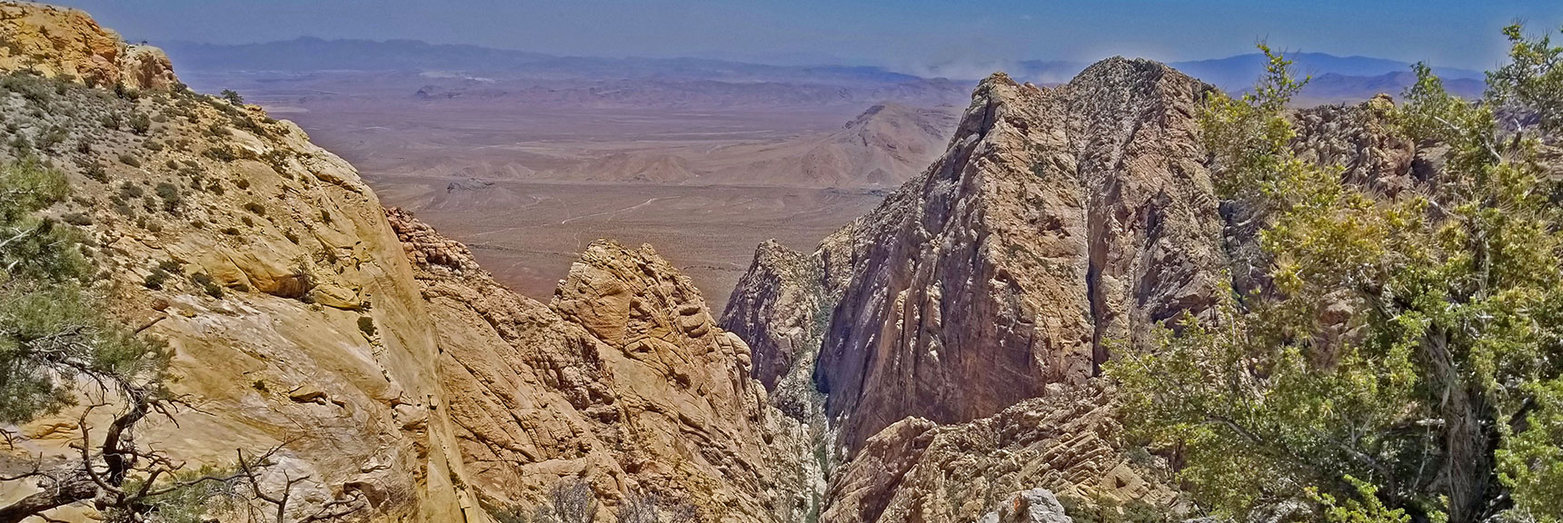 View Down Into Black Velvet Canyon. Black Velvet Peak on Right. | Rainbow Mountains Upper Crest Ridge, Nevada