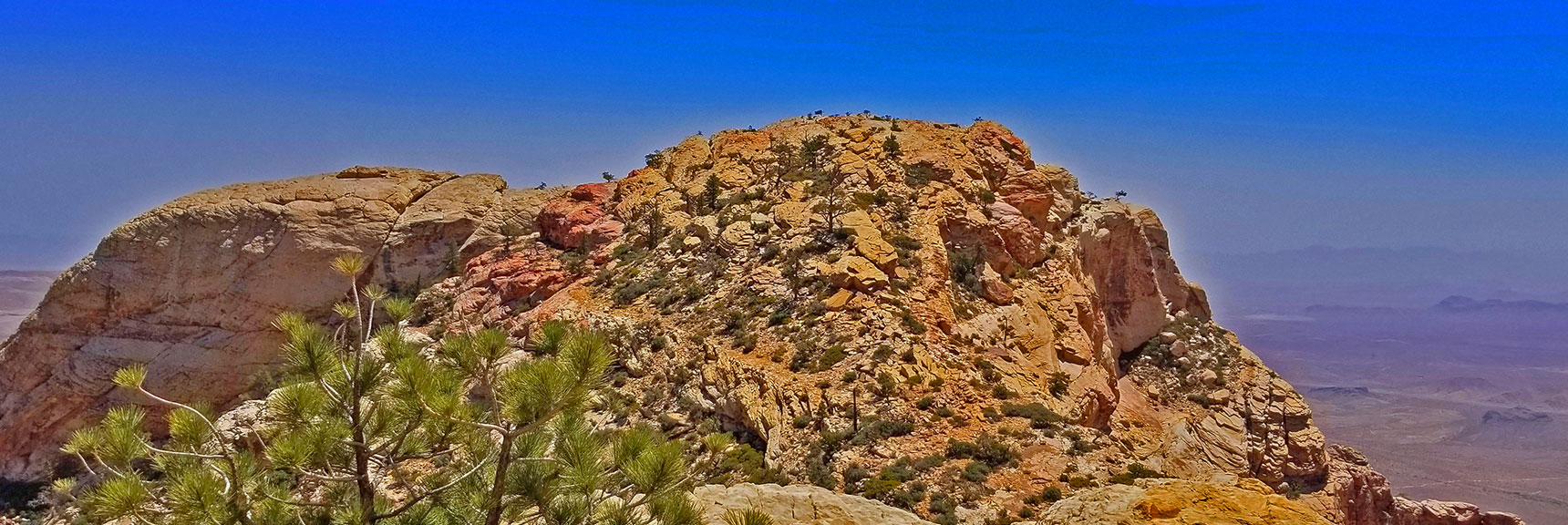 Monument Peak Left; Hidden Peak Right. Approach on Either Side of Hidden Peak. | Rainbow Mountains Upper Crest Ridge, Nevada