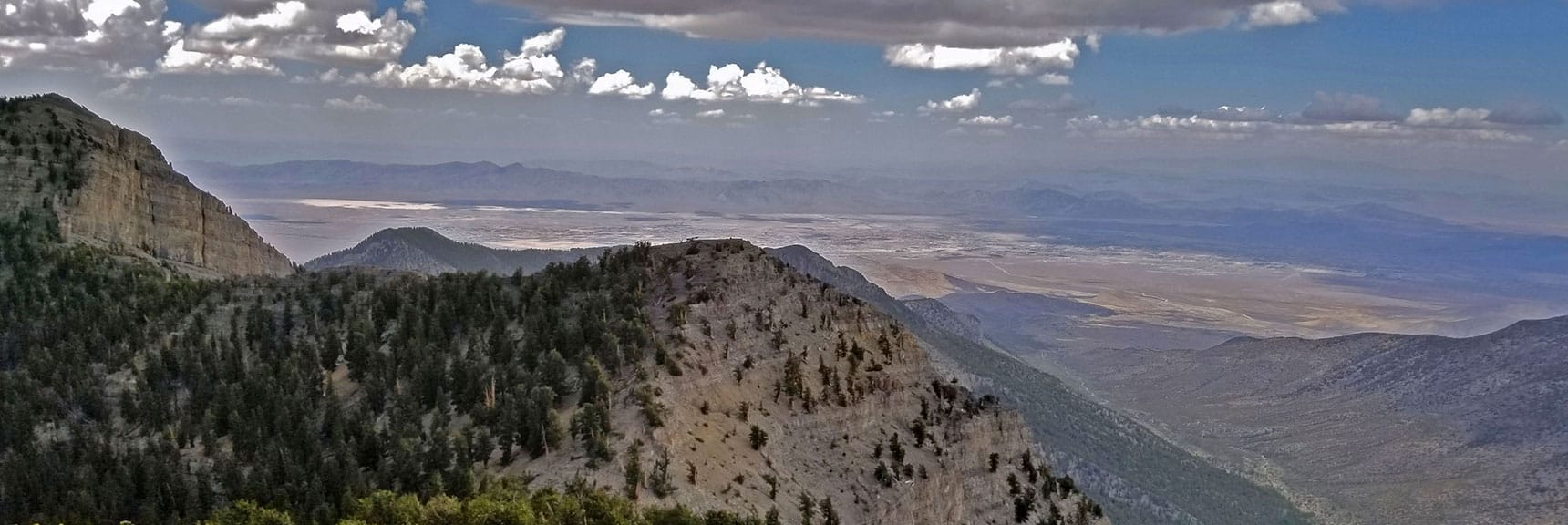Arrival on Lee Peak Summit. View Toward Pahrump and Panamint Range on Far Side of Death Valley. | Lee Peak Summit via Lee Canyon Mid Ridge | Mt. Charleston Wilderness | Spring Mountains, Nevada