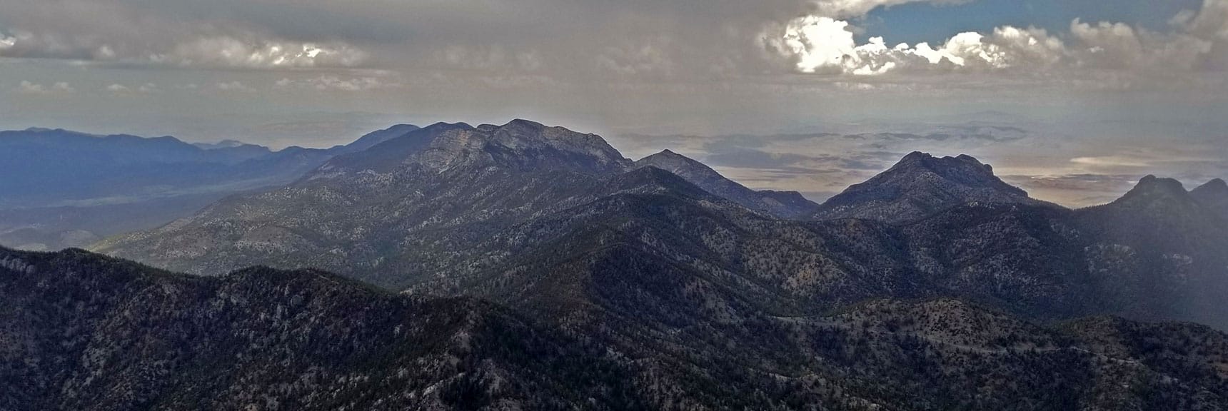 McFarland Peak, Macks Peak and Sisters South from Lee Peak Summit | Lee Peak Summit via Lee Canyon Mid Ridge | Mt. Charleston Wilderness | Spring Mountains, Nevada