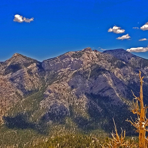 Mummy Mountain Head from Lee Canyon Rd | Additional Approaches | Mt. Charleston Wilderness | Spring Mountains, Nevada