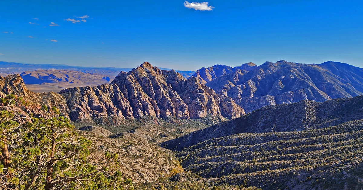 Las Vegas Area Trails - Feature Image Keystone Thrust Summit From Willow Spring Nevada 