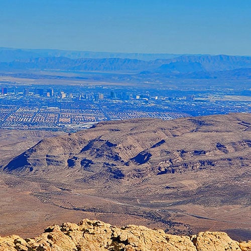 Blue Diamond Hill from Rainbow Mountains Upper Crest Ridgeline | Blue Diamond Hill | Red Rock Canyon, Nevada