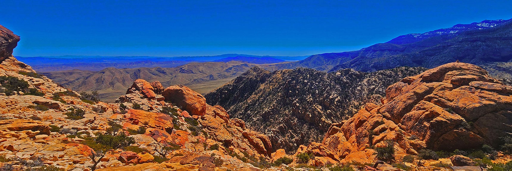 View Across to South Peak's Ridgeline and Canyon Opening | Hollow Rock & South Peaks Loop | Rainbow Mts. Wilderness, Nevada