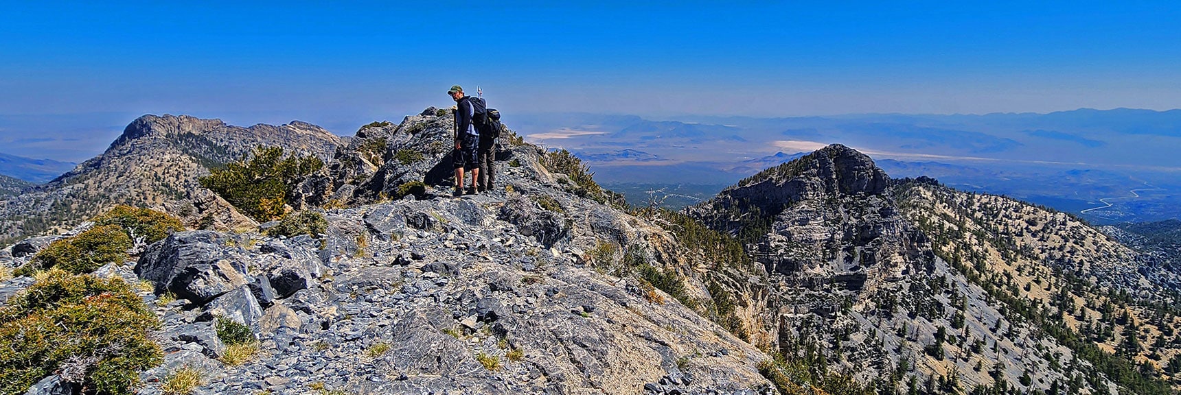 Will Traverse Right (East) Side of Saddle at First, Then Cross to West Side | Sisters South to the Sisters North | Mt. Charleston Wilderness | Spring Mountains, Nevada
