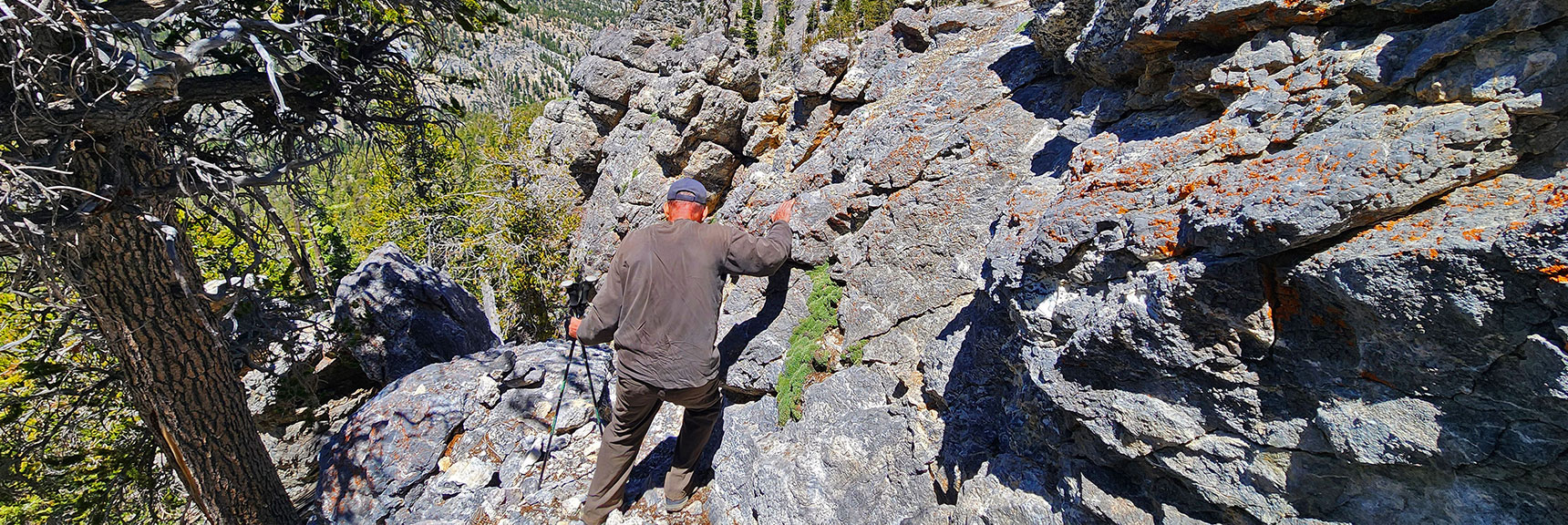 Path Will Switchback Up North Sister's West Slope. Some Class 3-4 Scrambling | Sisters South to the Sisters North | Mt. Charleston Wilderness | Spring Mountains, Nevada