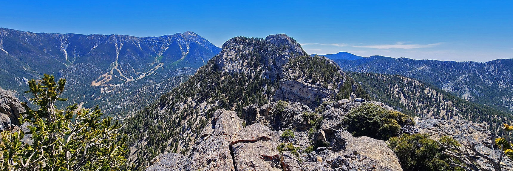 View from North Sister Summit to South Sister Summit. | Sisters South to the Sisters North | Mt. Charleston Wilderness | Spring Mountains, Nevada