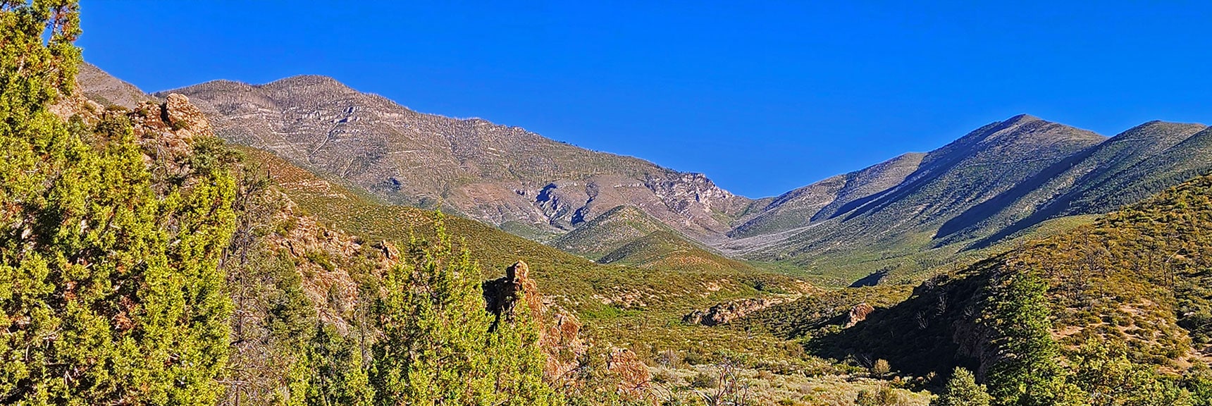 Route: Wilson Ridge > Harris Mt. (Right); Saddle > Griffith Peak (Left) | Wilson Ridge / Sexton Ridge Circuit | Lovell Canyon, Nevada