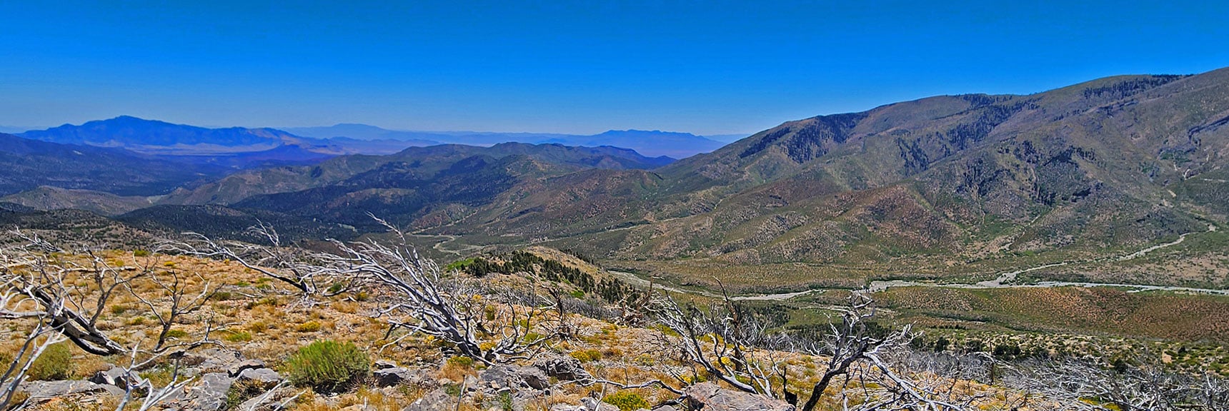 View Down Canyon from Wilson Ridgeline on East Side | Wilson Ridge / Sexton Ridge Circuit | Lovell Canyon, Nevada