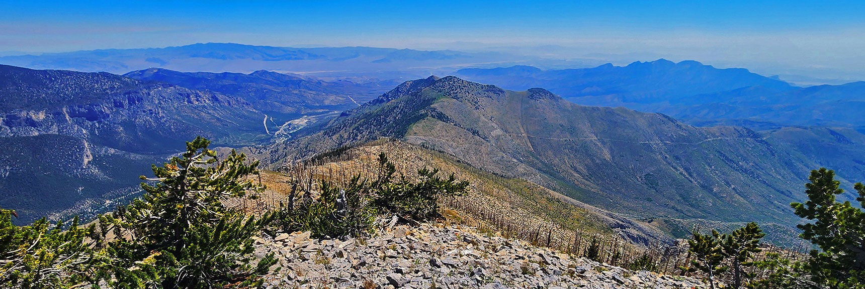 Harris Mt. Across Harris/Griffith Saddle Viewed from Griffith Peak Summit | Wilson Ridge / Sexton Ridge Circuit | Lovell Canyon, Nevada