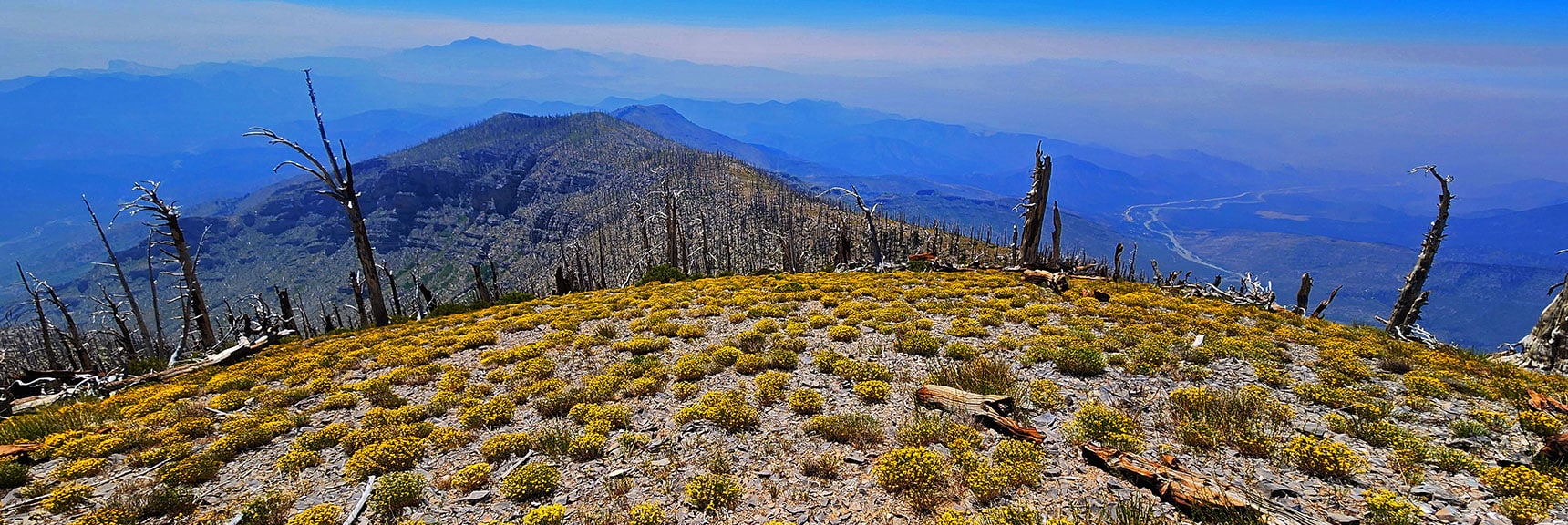 View Down Sexton Ridgeline from 2nd Hilltop. Trout Canyon to Right (West). | Wilson Ridge / Sexton Ridge Circuit | Lovell Canyon, Nevada