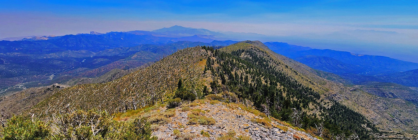 View Down Mid Sexton Ridge. It's an Easy Downhill Walk...But LONG! | Wilson Ridge / Sexton Ridge Circuit | Lovell Canyon, Nevada