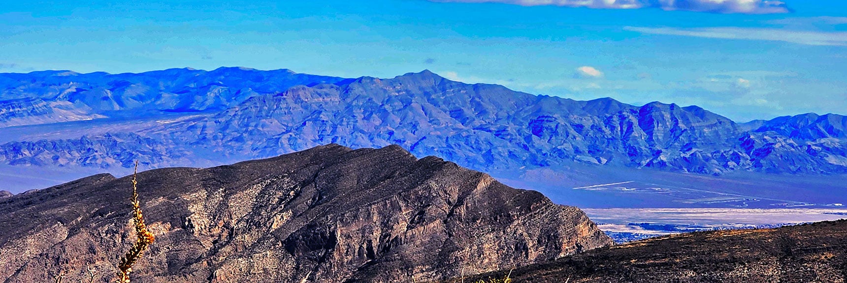 Gass Peak Beyond Peak 6080 & Harris Springs Ridgeline in Foreground | La Madre Mt North Ridge | La Madre Mountains Wilderness, Nevada
