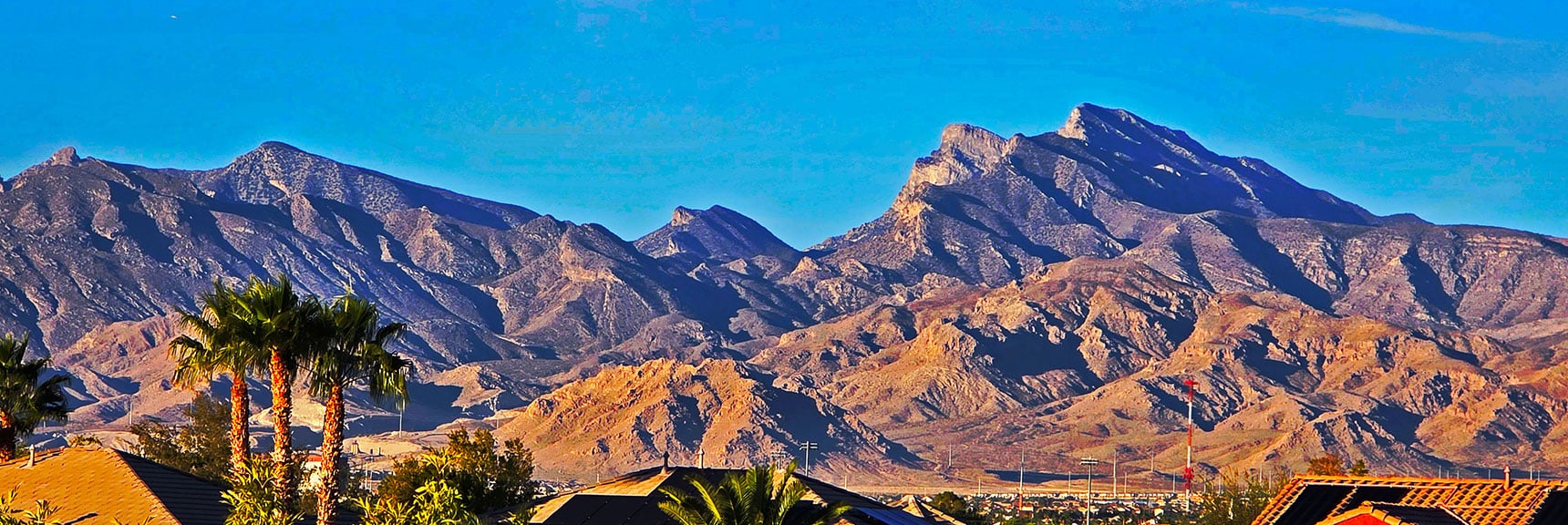 Eastern La Madre Ridgeline & La Madre Mt. from Centennial Hills | La Madre Mt North Ridge | La Madre Mountains Wilderness, Nevada