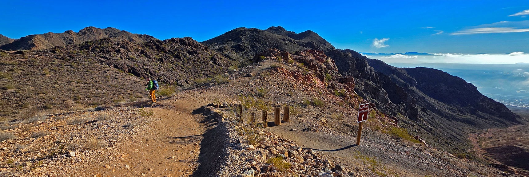 Take Well-Graded, Well Marked Trail To Black Mt. Overlook. | Black Mountain and River Mountain Loop | River Mountains | Lake Mead National Recreation Area, Nevada
