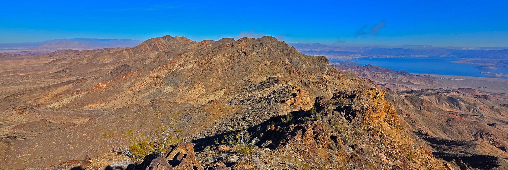 Begin Descent to Saddle Before Black Mt. Sheer Drop-Off Always on Right | Black Mountain and River Mountain Loop | River Mountains | Lake Mead National Recreation Area, Nevada