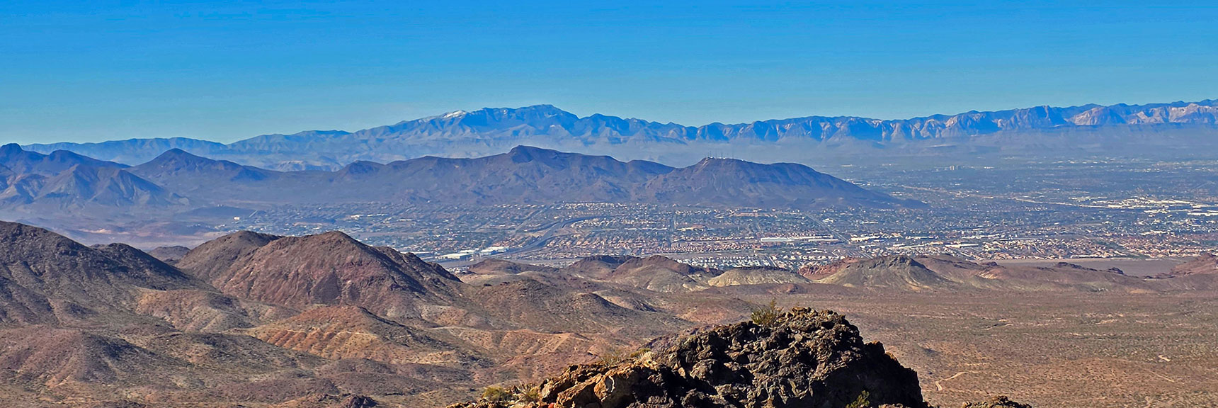 North McCullough Ridge & Spring Mts. as Backdrop to Henderson | Black Mountain and River Mountain Loop | River Mountains | Lake Mead National Recreation Area, Nevada