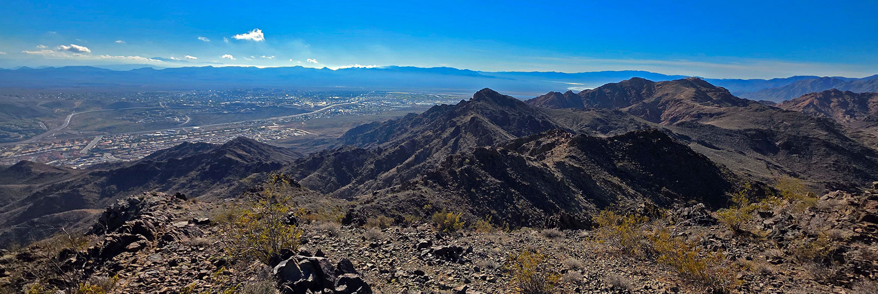 View Back Along Ridgeline to Black Mt. Overlook & Radar Mt. | Black Mountain and River Mountain Loop | River Mountains | Lake Mead National Recreation Area, Nevada